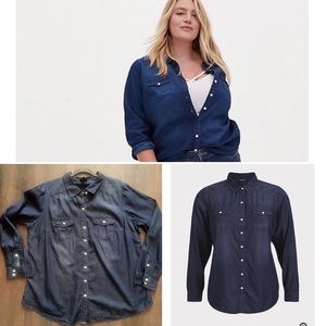 Torrid denim button up